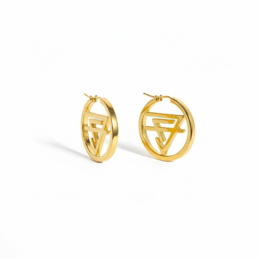 CF Logo Hoop Earrings