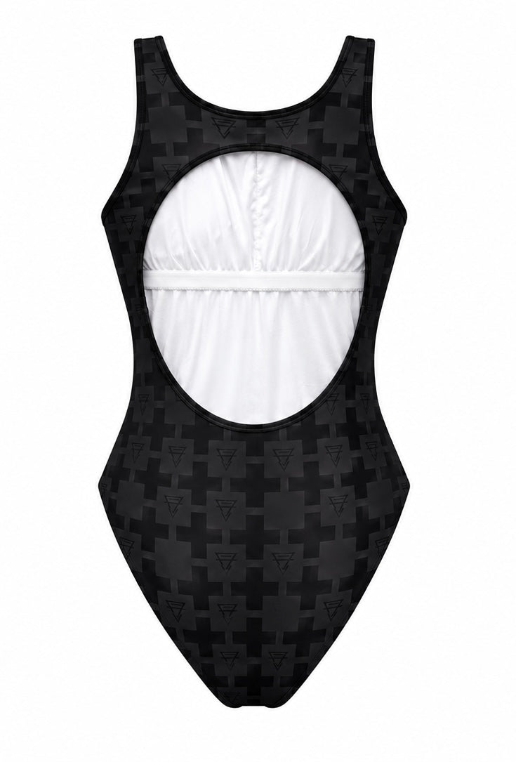 CF monogram print monokinis