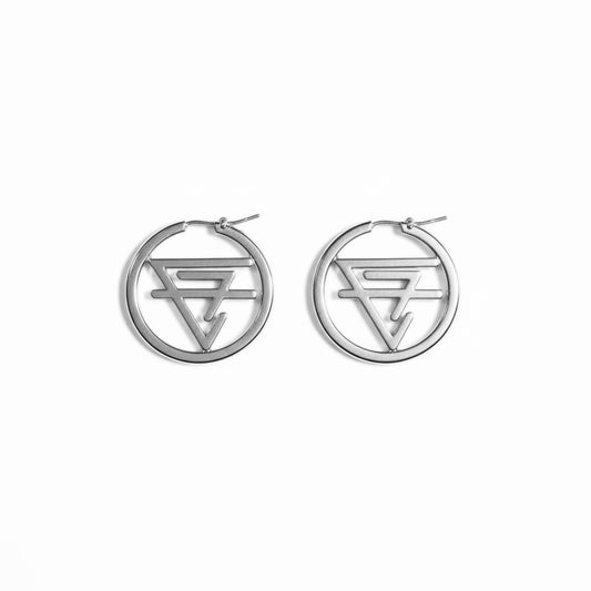 CF Logo Hoop Earrings